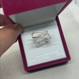 NWT Silver-Plated Cubic Zirconia Ring